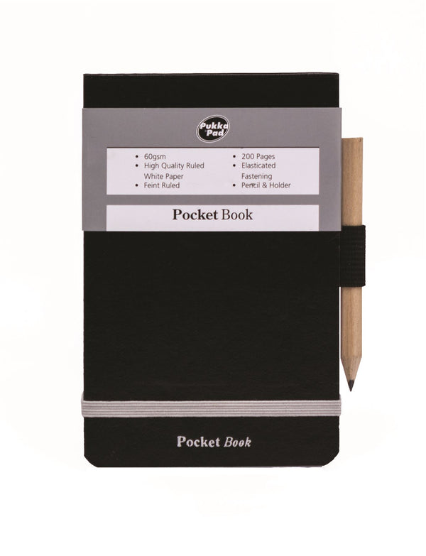 Police Pocket Notebook - PUKKA A7 Mini Black Book & Pencil